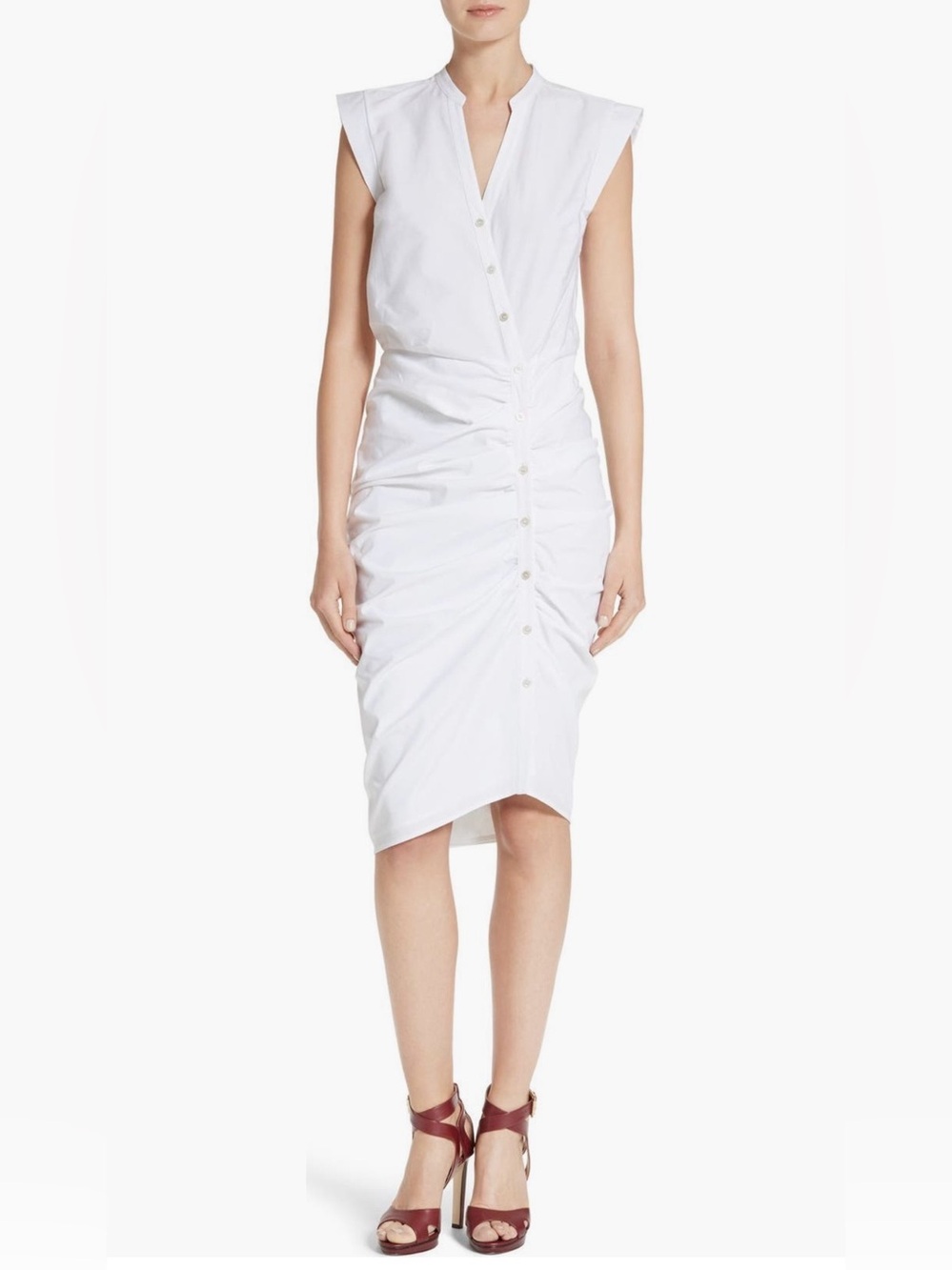 Veronica Beard Ruched Shirtdress sz 10